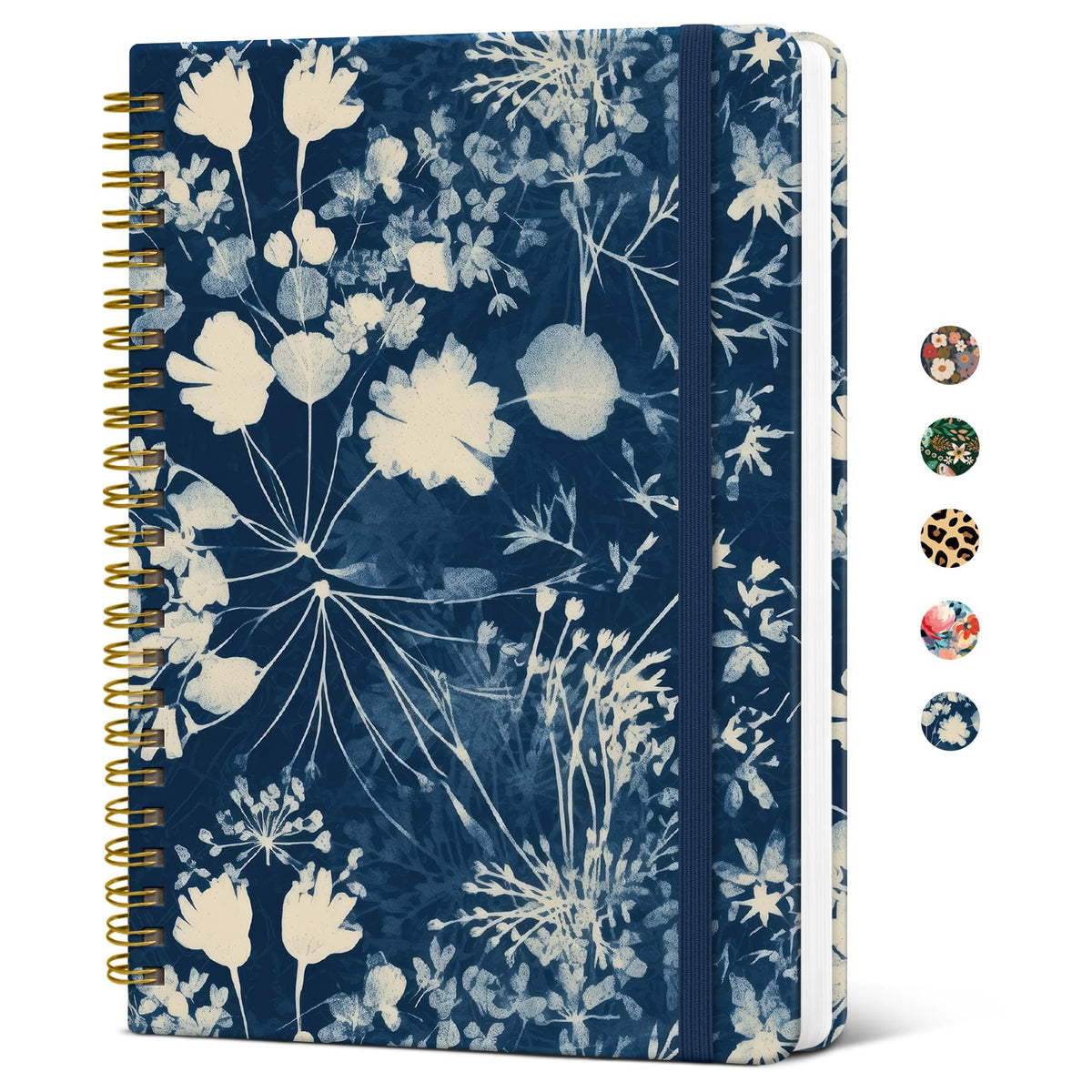 Taja Pretty Spiral Journal for Women, Lined Hardcover Notebook, 6" x 8"