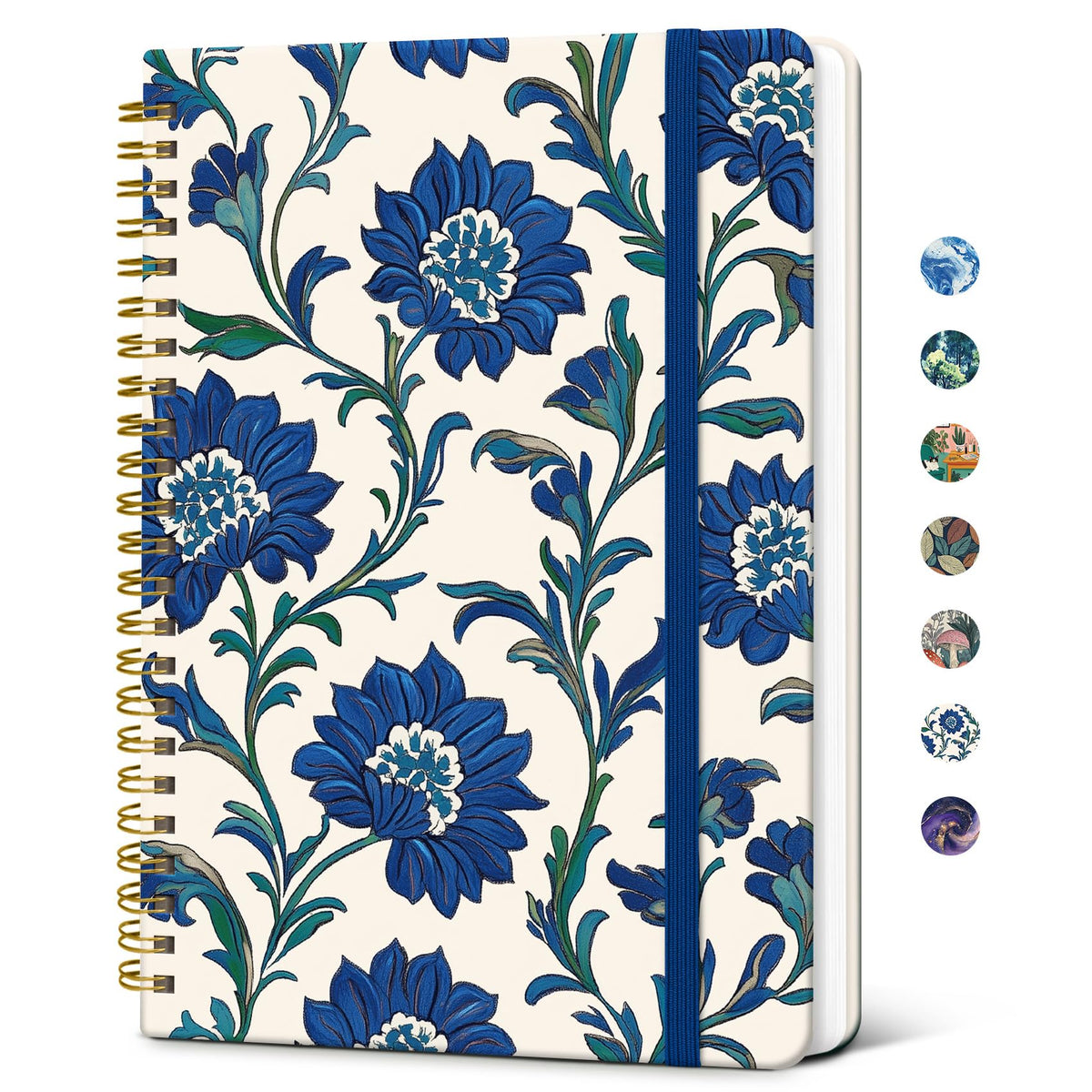 Taja Pretty Spiral Journal for Women, Lined Hardcover Notebook, 6" x 8"