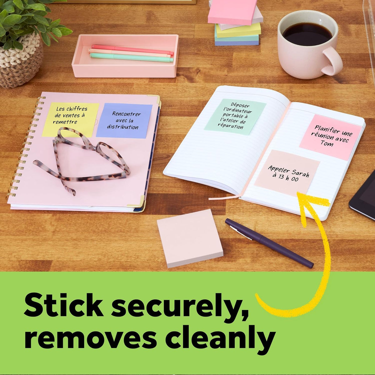 Post-it Greener Notes, 4 x 6 in, Sweet Sprinkles Collection, 5 Lined Pads