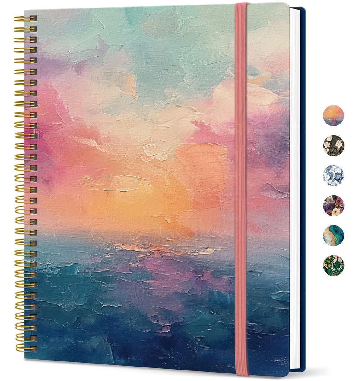 Taja Large Spiral Lined Journal for Women and Men, Notebook for Work