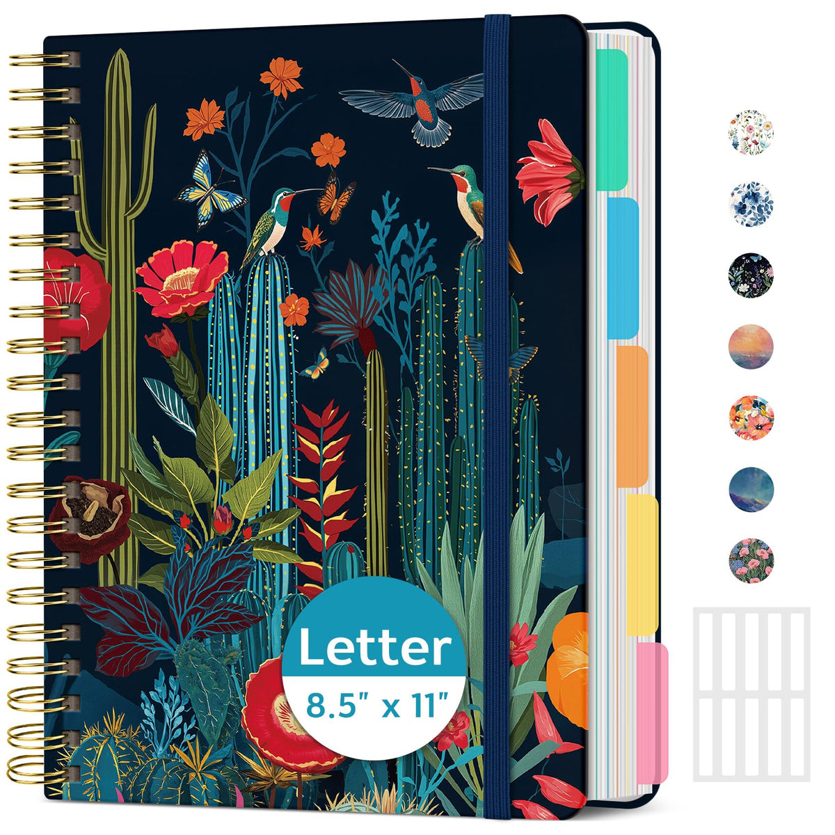 Taja Large Spiral Notebooks for Work 5 Subject with Removable Dividers