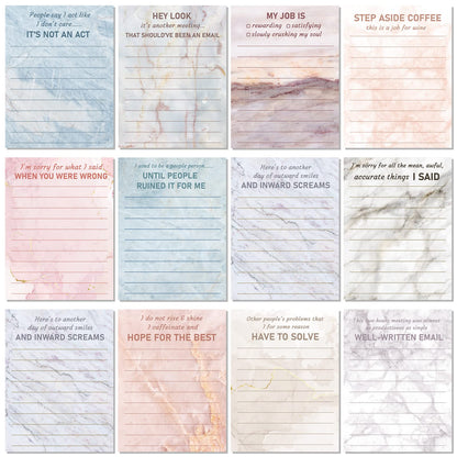 Pajean 12 Designs Funny Sticky Notes, Office to Do List,Classic Style