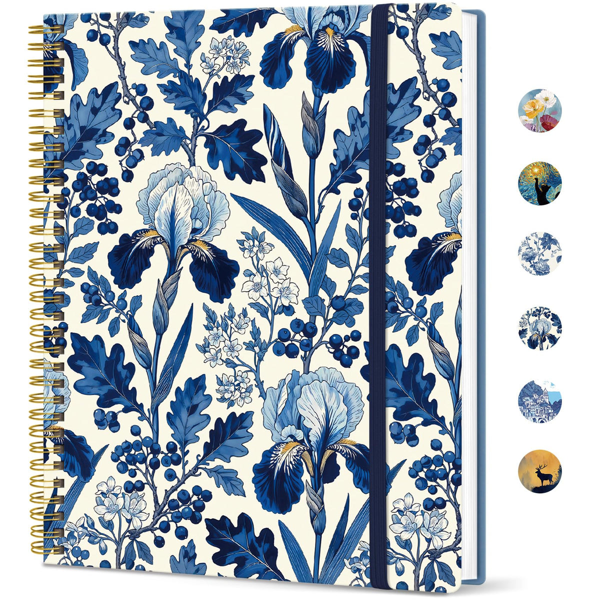 Taja Large Spiral Lined Journal for Women and Men, Notebook for Work