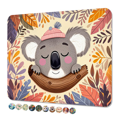 Mouse Pad, Cute Mouse Mat, 10" x 8", Colorful Flower Cat
