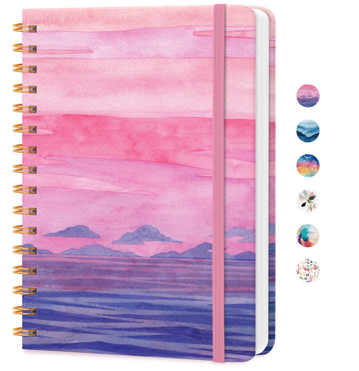 Lined Spiral Journal Notebook, A5 College Ruled Notebook for Note-Taking