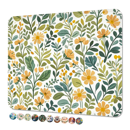 Mouse Pad, Cute Mouse Mat, 10" x 8", Colorful Flower Cat