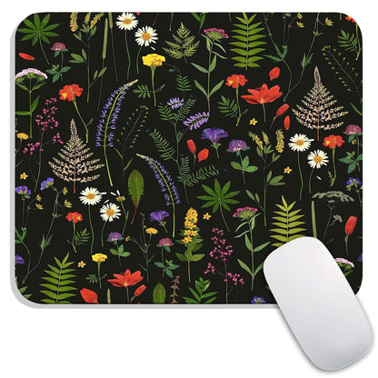 Square Mouse Pad Beautiful Flowers Plants, Personalized Premium-Textured Custom Mouse Mat Design, Washable Mousepad Cloth, Non-Slip Rubber Base Computer Mouse Pads for Wireless Mouse
