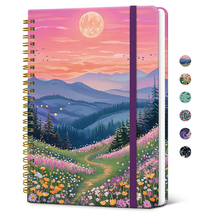 Taja Hardcover Journal for Women, Pretty Spiral Lined Notebook for Work, A5