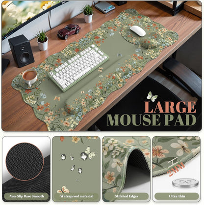 iCasso Keyboard Pad for Workspace, Green 35.4"x15.7" Desk Protector