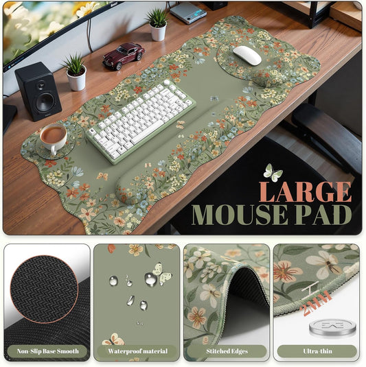 iCasso Keyboard Pad for Workspace, Green 35.4"x15.7" Desk Protector