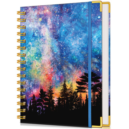 Lined Spiral Notebook Journal for Women, 150 Pages Cute Notebooks 5.75” x 8.38”, A5 Hardcover Spiral Journals with 100 GSM Thick Paper, College Ruled Notebook for Writing Work School, Autumn Tree