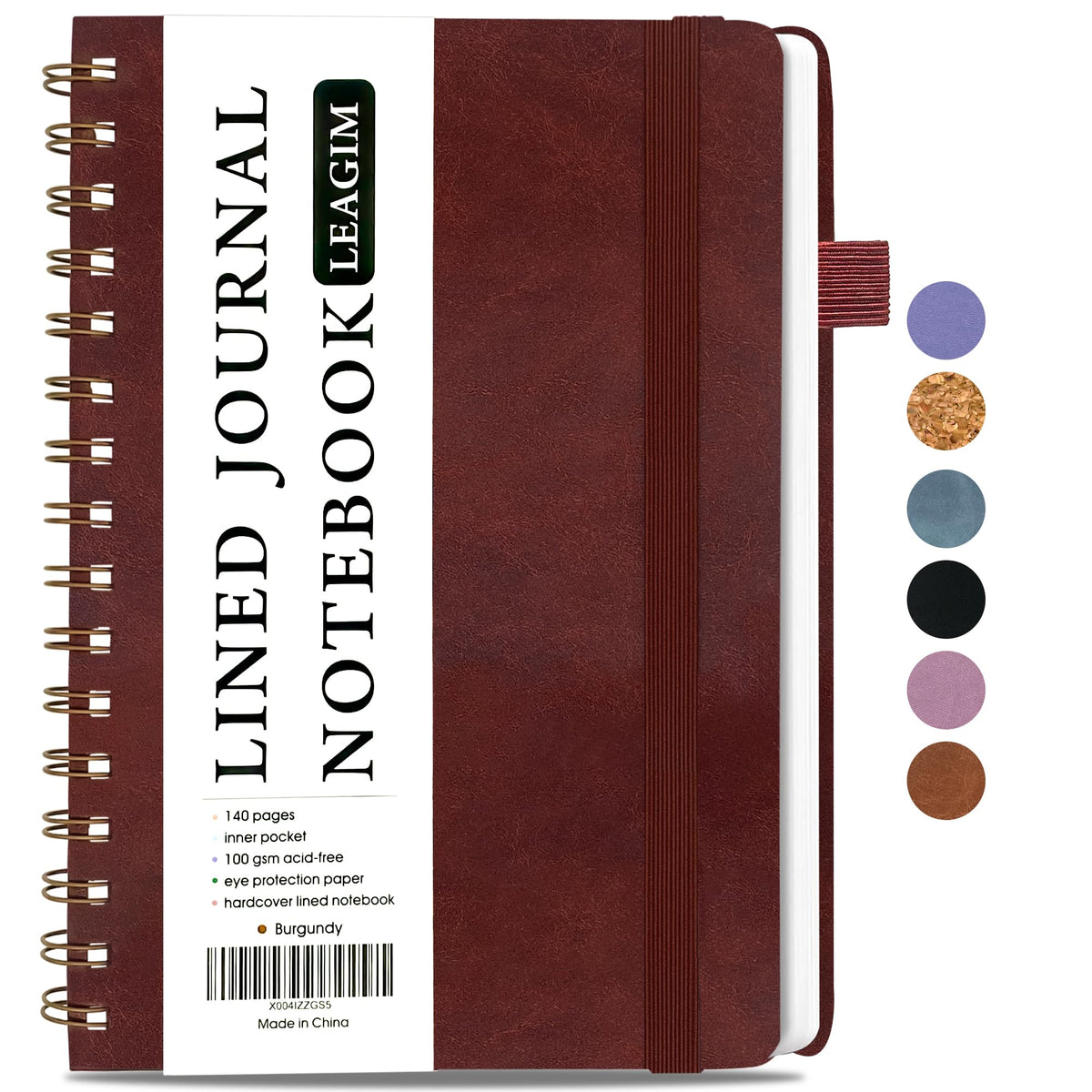 LEAGIM Lined Spiral Journal Notebook for Women & Men, College Ruled Hardcover Notebook for Work & Note Taking, Journals for Writing, 100 GSM, Business, School, 140 Pages, A5(5.8"x8.5") - Pink