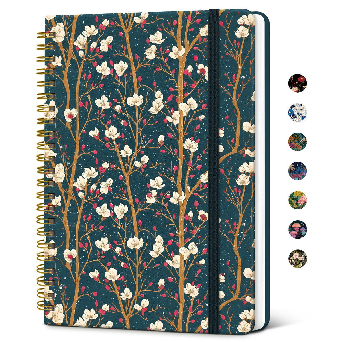 Taja Spiral Lined Journal for Women, Pretty Hardcover Journal Notebook, A5