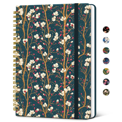 Taja Spiral Lined Journal for Women, Pretty Hardcover Journal Notebook, A5