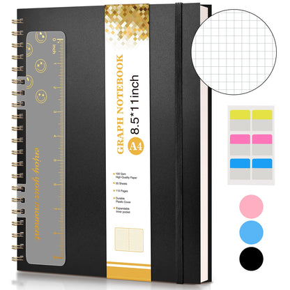 Spiral Notebook Journal 8.5” x 11”, A4 Large Notebooks for Women Men, College Ruled Lined Journal, 100 GSM Paper, Hardcover Spiral Bound Journals for Work School Writing Note Taking Business, Purple