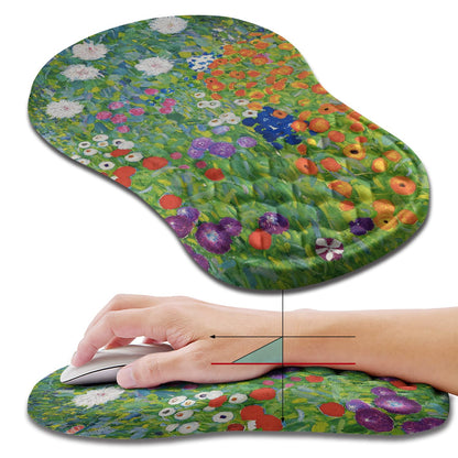 Hokafenle Ergonomic Mouse Pad Wrist Support, Wrist Rest Mousepad for Carpal Tunnel Pain Relief with Integrated Memory Foam Slope Massage Bulge (11.8x7.9 inch,Forest