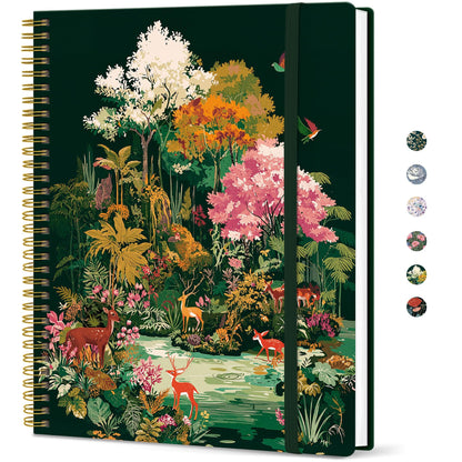 Taja Large Spiral Lined Journal for Women and Men, Notebook for Work