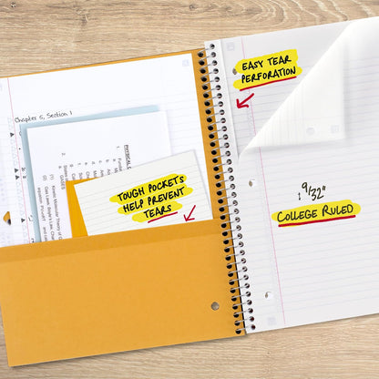 Five Star Spiral Notebook + Study App, 1 Subject, College Ruled Paper, 8.5" x 11", 100 Sheets, Blue (Color May Vary) (72565)