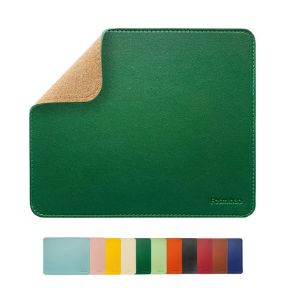 Leather Mouse Pad - Wooden Double-Side Mousepad with Stitched Edge, Waterproof Ultra Thin Mouse Pad for Computers, Laptop, Office & Home, 10.2 x 8.3 Inch, 1 Pack (Orange)