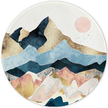 ITNRSIIET Marble Round Mouse Pad Pink Marble Customized Premium-Textured Washable Desktop Protection Mouse Mat with Non-Slip Rubber Base 7.87×7.87×0.12 inches, Pink Marble