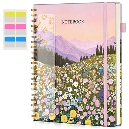 Spiral Notebook Journal 8.5” x 11”, A4 Large Notebooks for Women Men, College Ruled Lined Journal, 100 GSM Paper, Hardcover Spiral Bound Journals for Work School Writing Note Taking Business, Purple