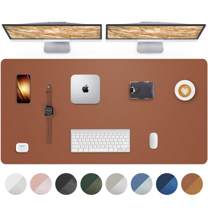 AFIING Desk Pad Protector 23.6" x 13.7" - Non-Slip Waterproof PU Leather Desk Mat for Mouse, Keyboard, Laptop, Office and Home Workspace (Beige)