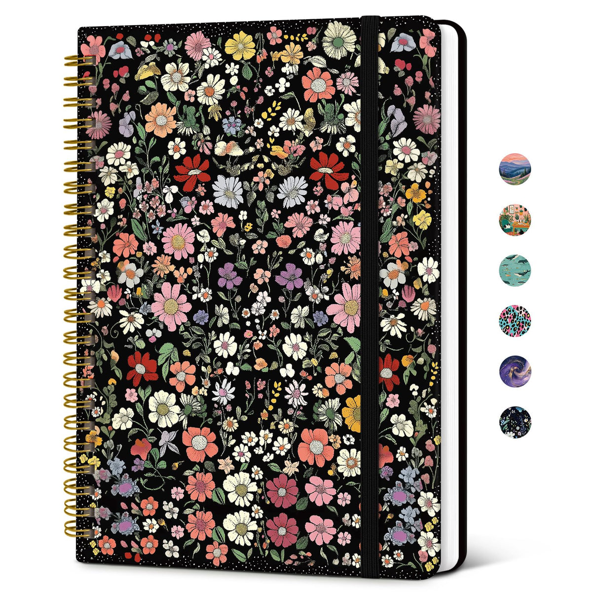 Taja Hardcover Journal for Women, Pretty Spiral Lined Notebook for Work, A5