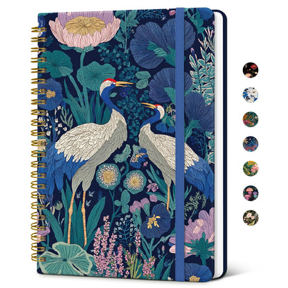 Taja Spiral Lined Journal for Women, Pretty Hardcover Journal Notebook, A5