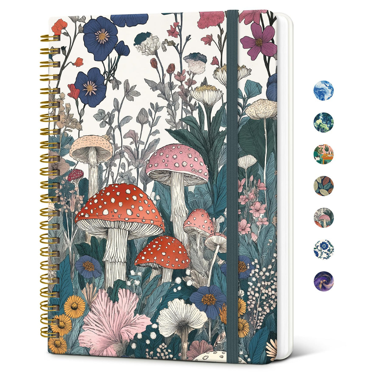 Taja Spiral Lined Journal for Women, Pretty Hardcover Journal Notebook, A5