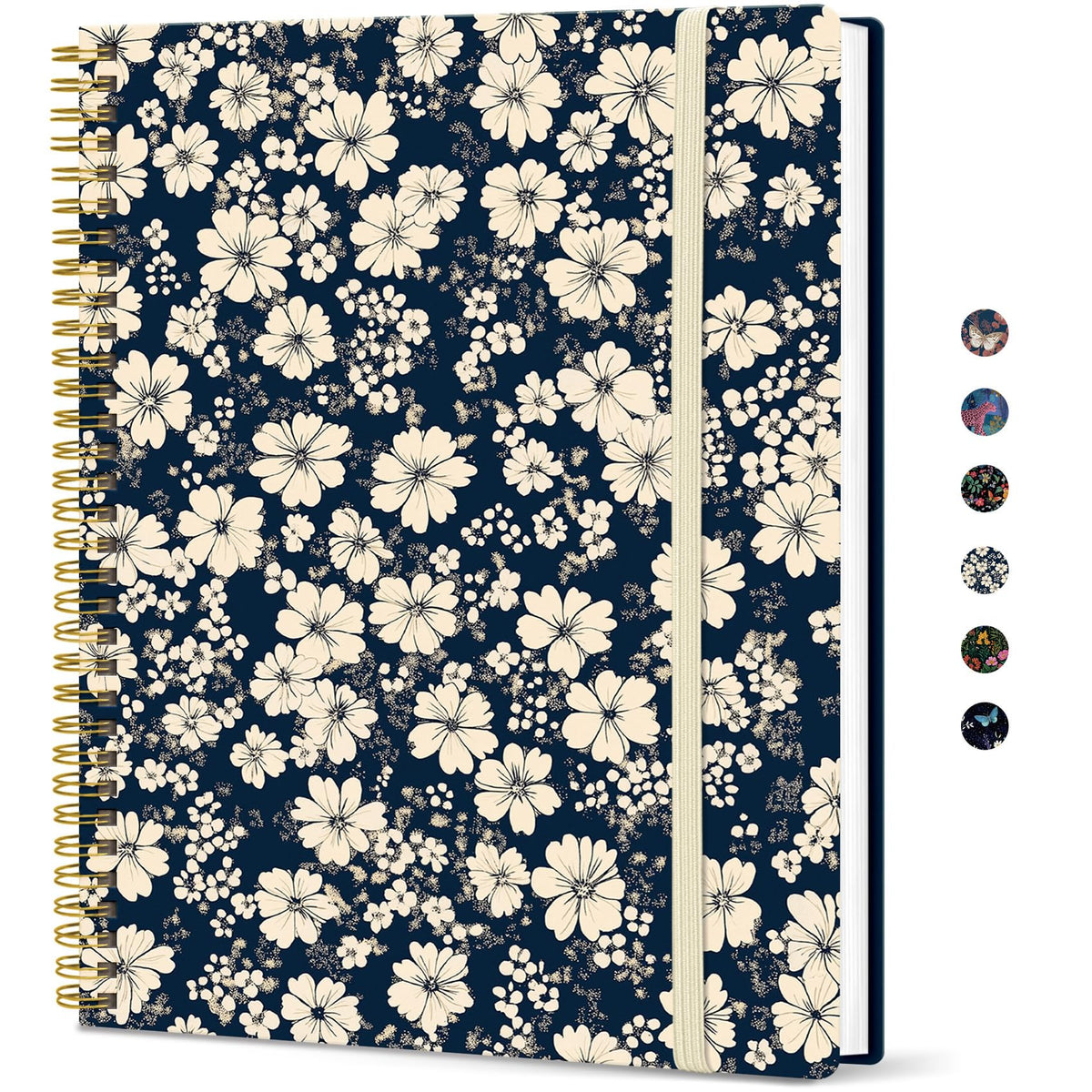 Taja Large Spiral Lined Journal for Women and Men, Notebook for Work