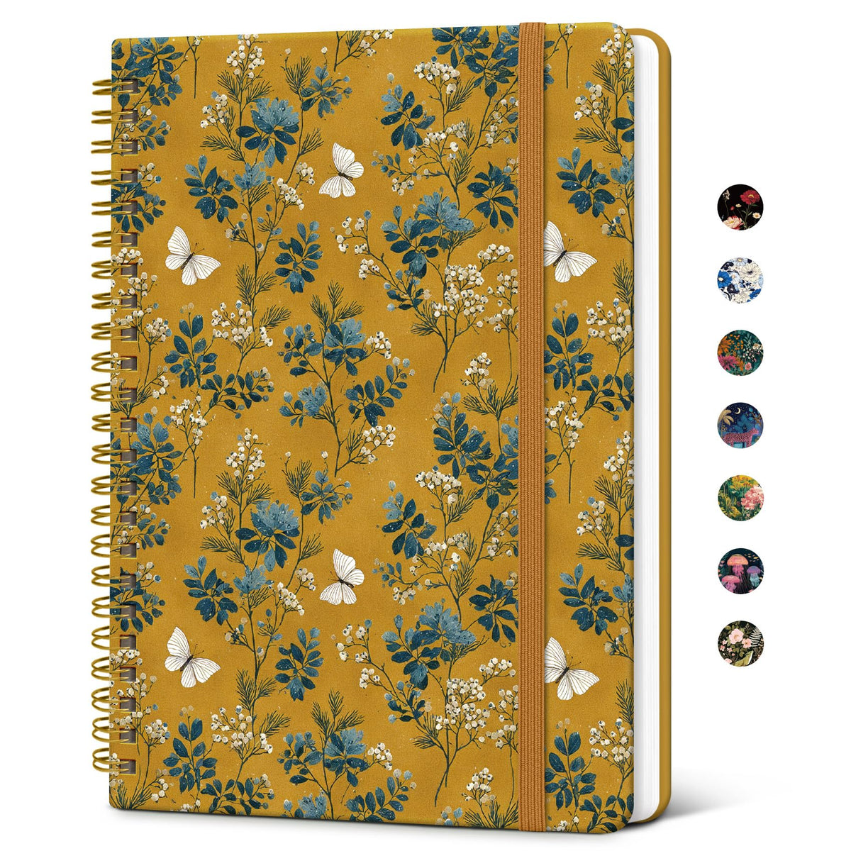 Taja Spiral Lined Journal for Women, Pretty Hardcover Journal Notebook, A5