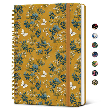 Taja Spiral Lined Journal for Women, Pretty Hardcover Journal Notebook, A5
