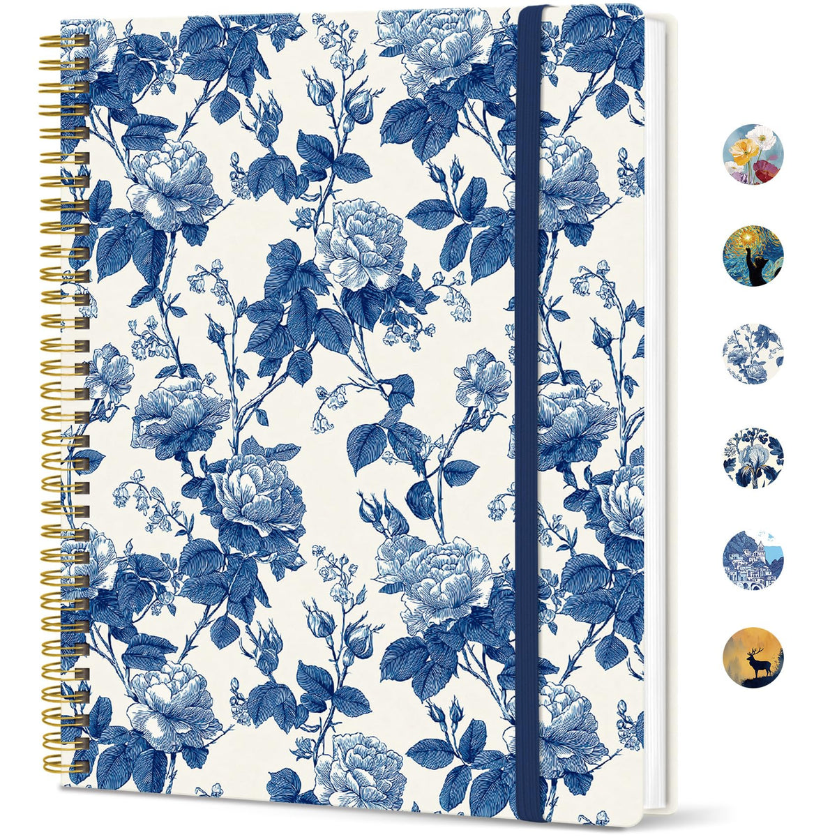 Taja Large Spiral Lined Journal for Women and Men, Notebook for Work