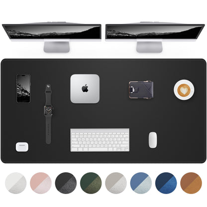 AFIING Desk Pad Protector 23.6" x 13.7" - Non-Slip Waterproof PU Leather Desk Mat for Mouse, Keyboard, Laptop, Office and Home Workspace (Beige)