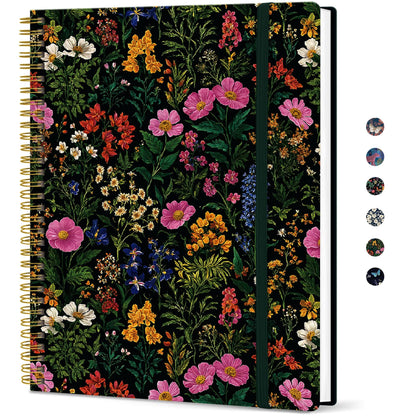 Taja Large Spiral Lined Journal for Women and Men, Notebook for Work