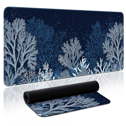 Aesthetic Desk Mat, Cute Enchanted Garden Desk Pad Protector for Work & Decor, 31.5" x 11.8", Pretty Non-Slip Extended Mouse Pad for Office or Home
