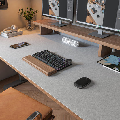 DAWNTREES Felt Desk Mat, Computer Mat for Desk, Dark Gray (36x12Inches)