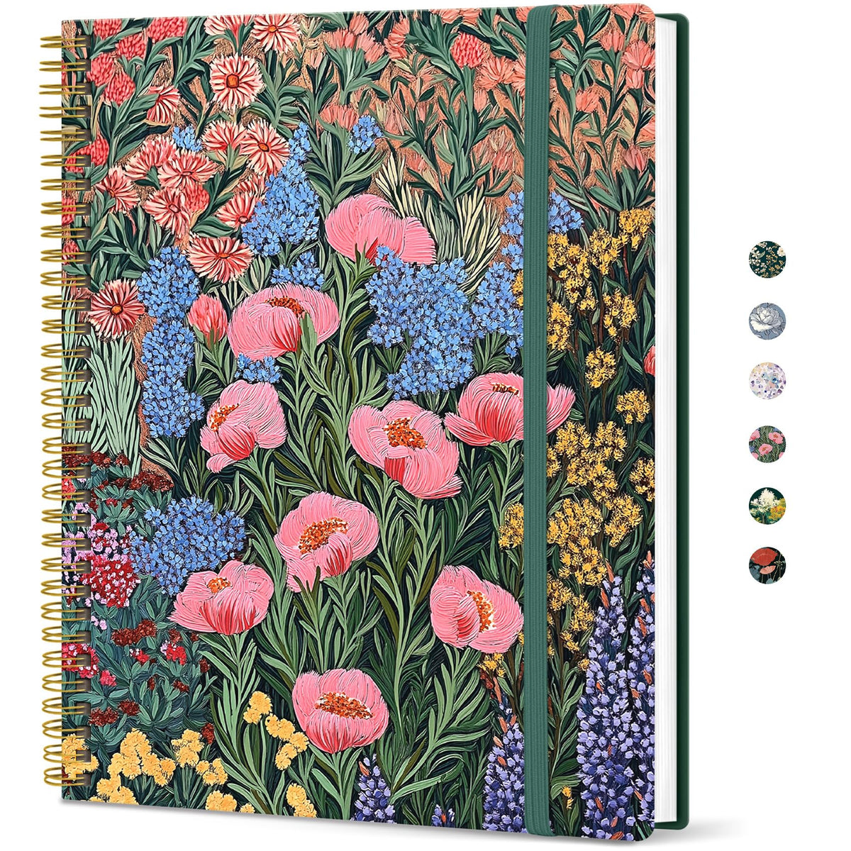 Taja Large Spiral Lined Journal for Women and Men, Notebook for Work