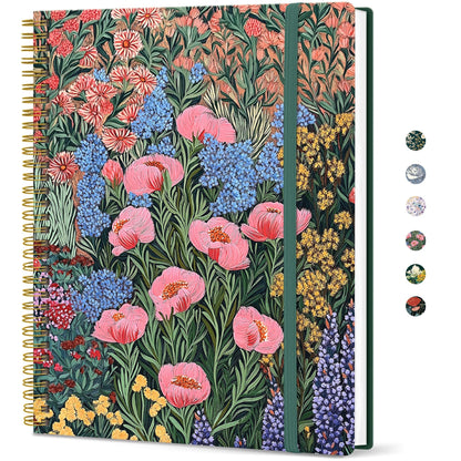 Taja Large Spiral Lined Journal for Women and Men, Notebook for Work