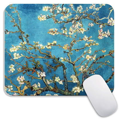Square Mouse Pad Beautiful Flowers Plants, Personalized Premium-Textured Custom Mouse Mat Design, Washable Mousepad Cloth, Non-Slip Rubber Base Computer Mouse Pads for Wireless Mouse